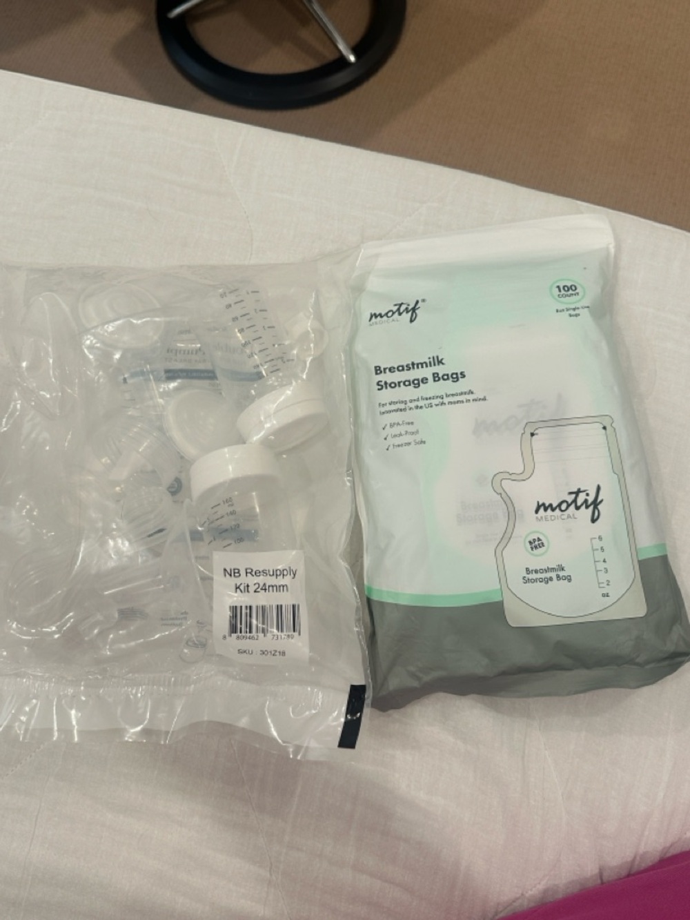 Spectra 24mm pumping kit & milk bags